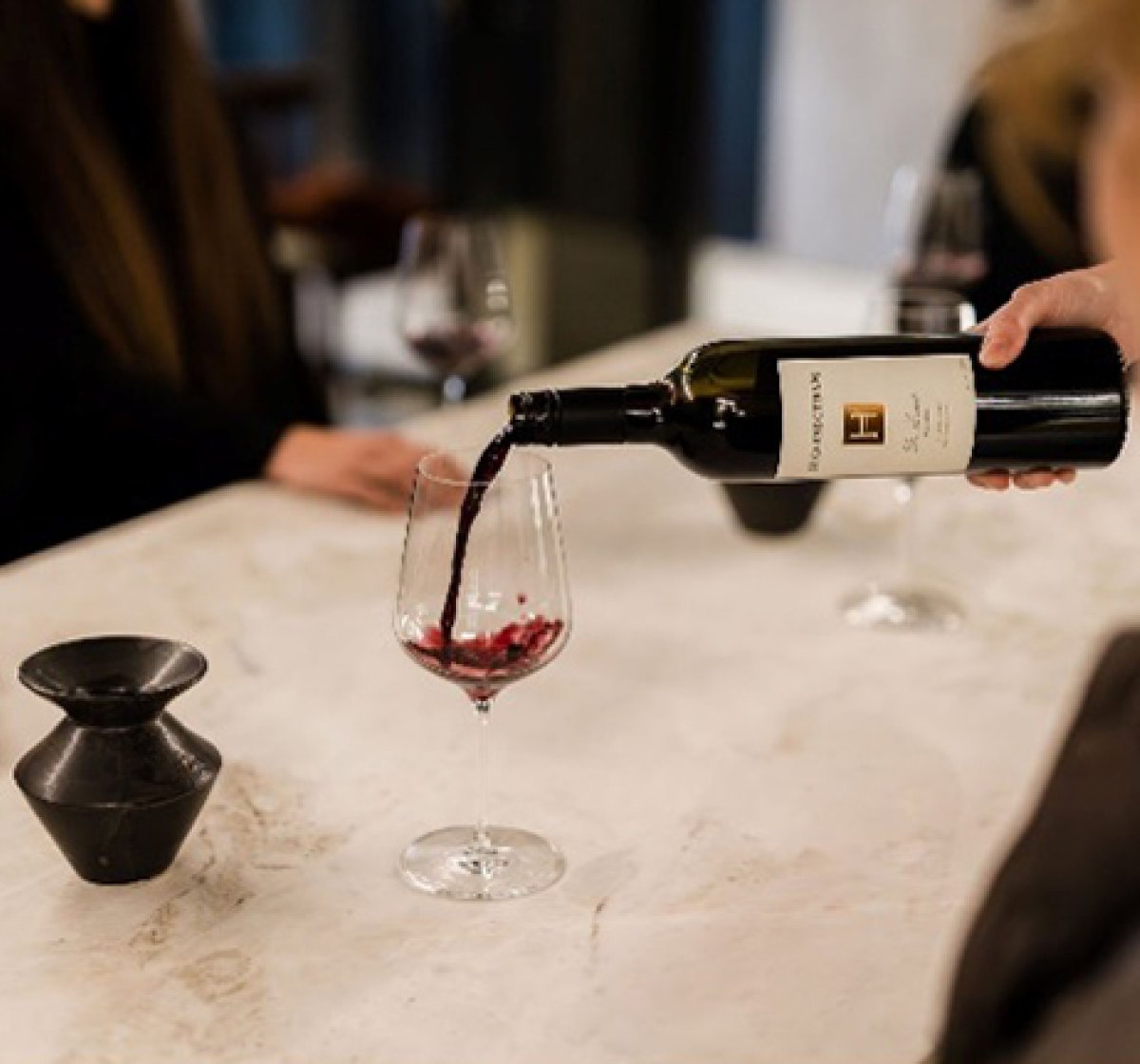 Pouring Hickinbotham Wine in a Wine Glass